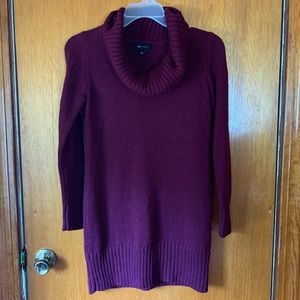 Wine/Purple Cowl Neck Sweater Dress